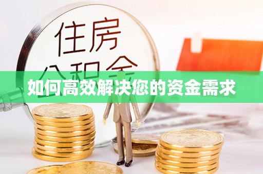 大社如何高效解决您的资金需求
